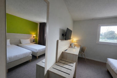 Chambre twin, lits jumaux, hôtel Les bruyères, A63, sud